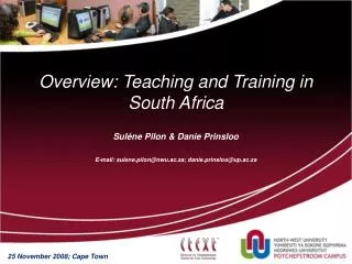 Overview: Teaching and Training in South Africa