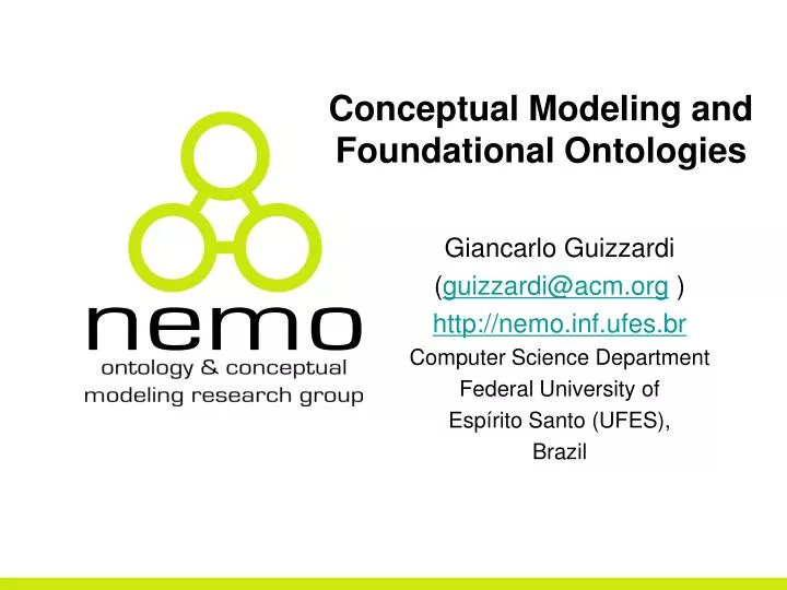 conceptual modeling and foundational ontologies