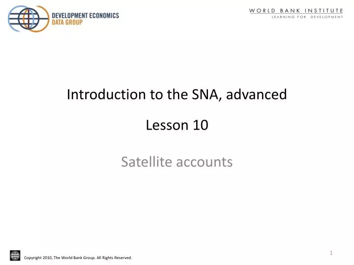 introduction to the sna advanced lesson 10