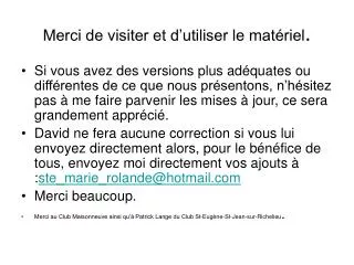 merci de visiter et d utiliser le mat riel