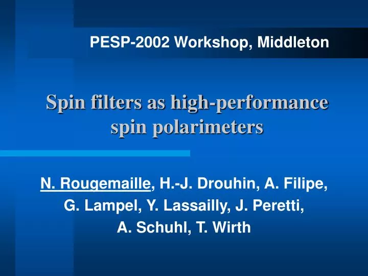 spin filters as high performance spin polarimeters