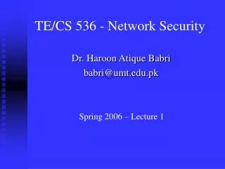 TE/CS 536 - Network Security