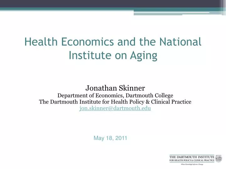 health economics and the national institute on aging