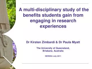 A multi-disciplinary study of the benefits students gain from engaging in research experiences