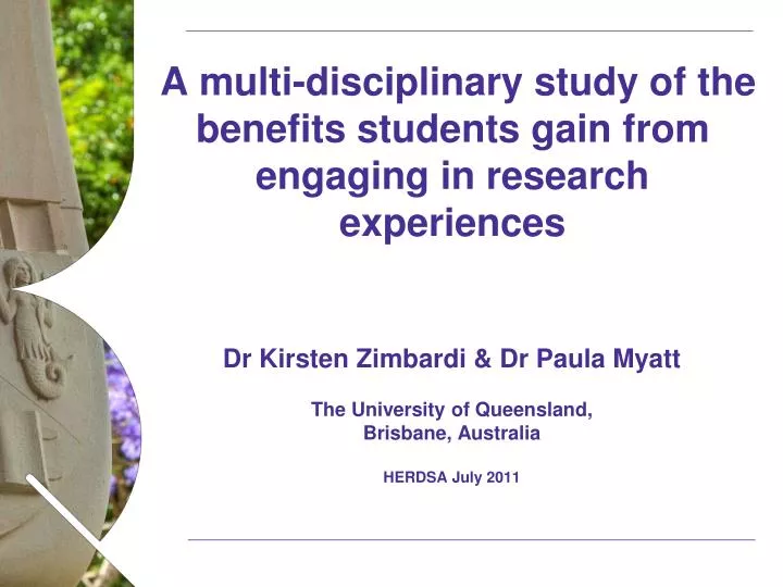 a multi disciplinary study of the benefits students gain from engaging in research experiences