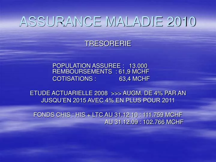 assurance maladie 2010