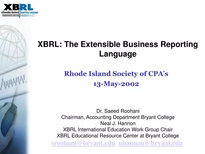 xbrl the extensible business reporting language