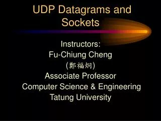 UDP Datagrams and Sockets