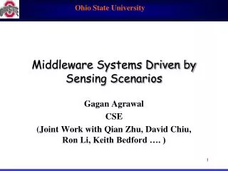 Middleware Systems Driven by Sensing Scenarios