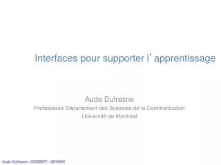 interfaces pour supporter l apprentissage