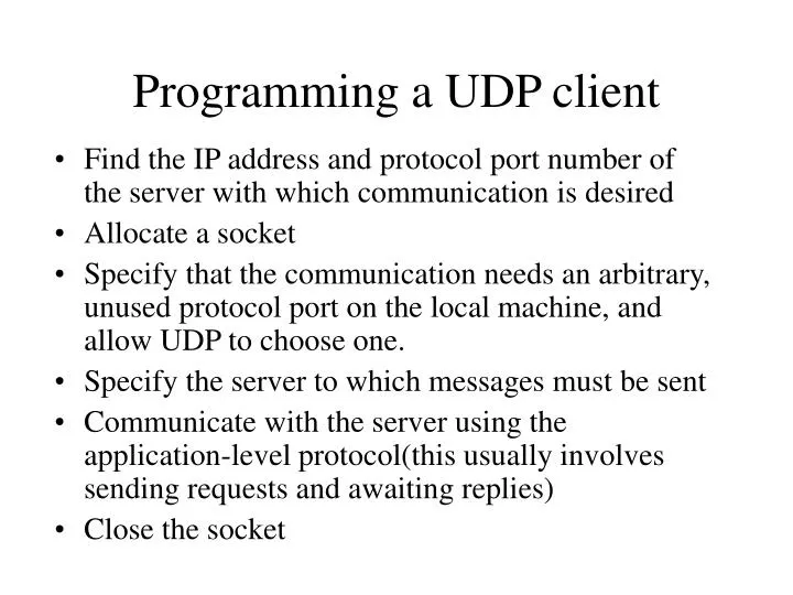 programming a udp client