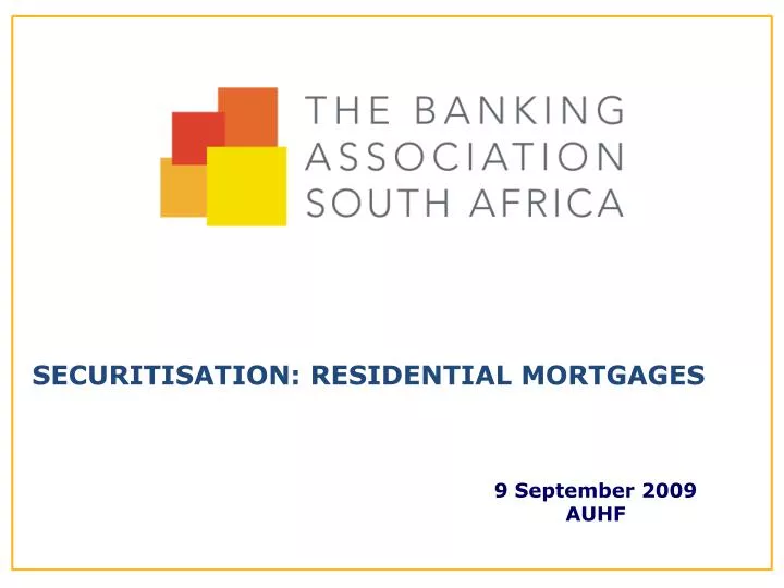 securitisation residential mortgages