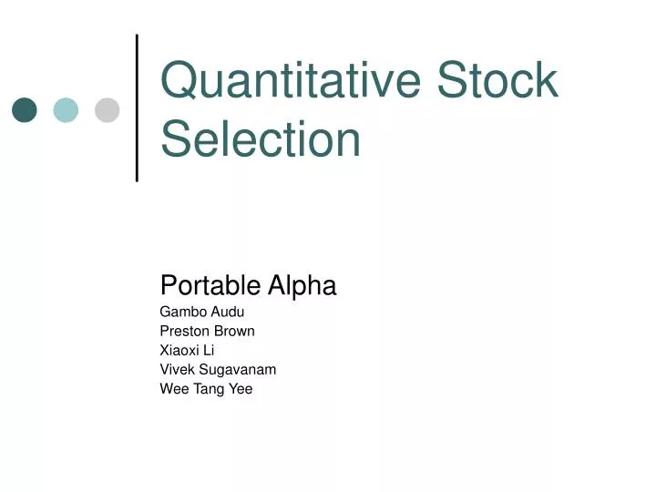 quantitative stock selection