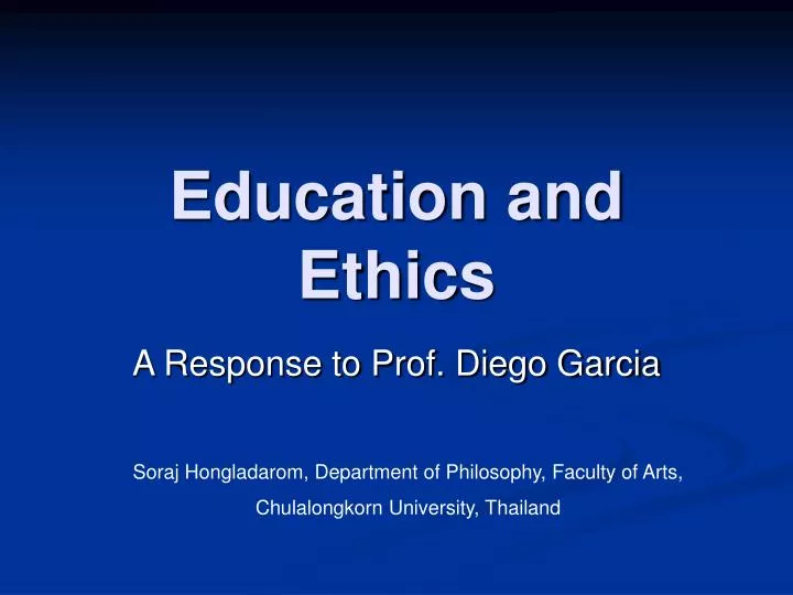 education and ethics