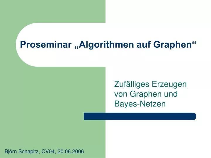 proseminar algorithmen auf graphen