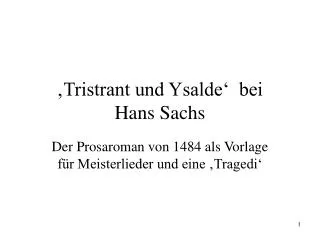 tristrant und ysalde bei hans sachs