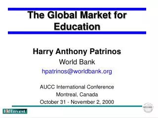 The Global Market for Education