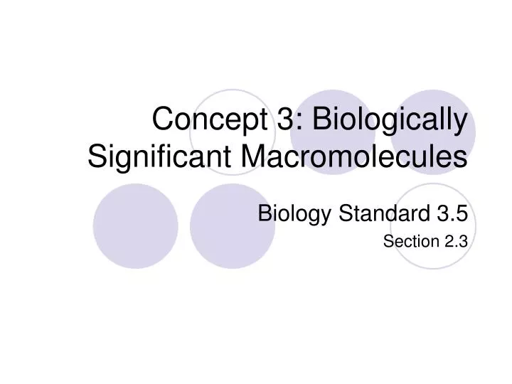 concept 3 biologically significant macromolecules