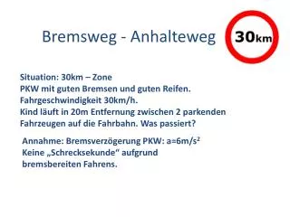 bremsweg anhalteweg