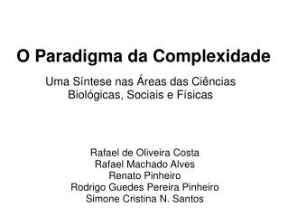 o paradigma da complexidade