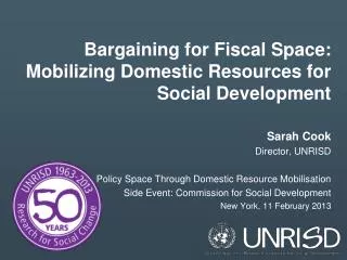 Bargaining for Fiscal Space: Mobilizing Domestic Resources for Social Development