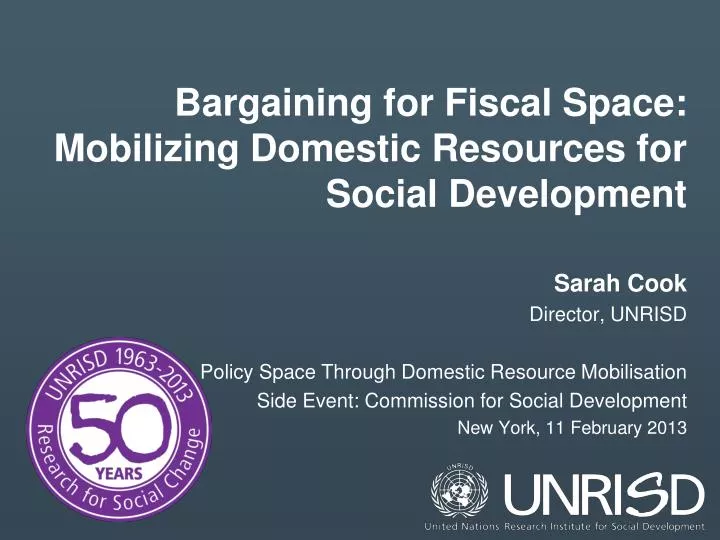 bargaining for fiscal space mobilizing domestic resources for social development