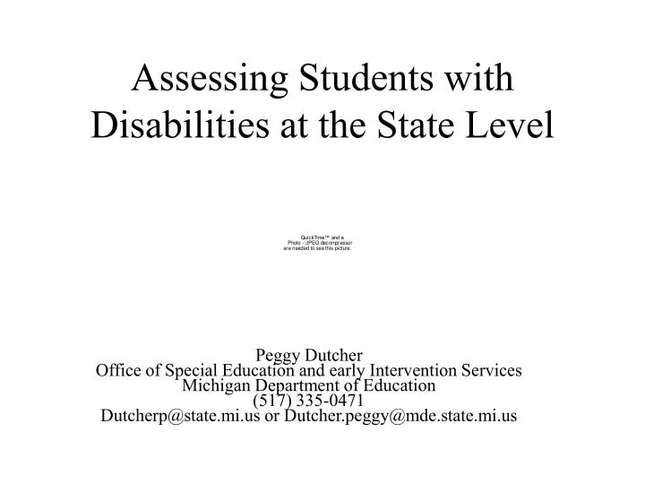 assessing students with disabilities at the state level