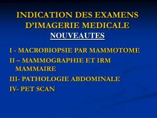 indication des examens d imagerie medicale nouveautes