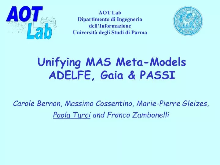 unifying mas meta models adelfe gaia passi