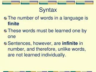 Syntax