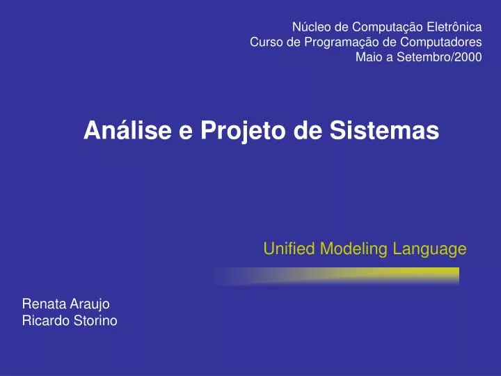 an lise e projeto de sistemas