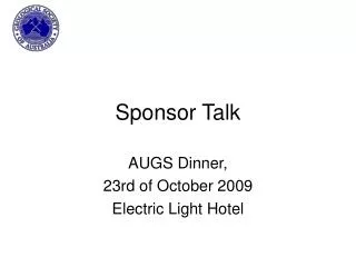 Sponsor Talk