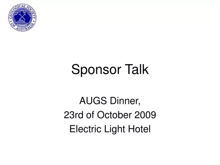 sponsor talk