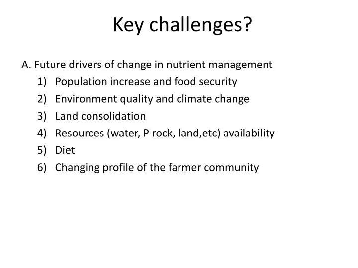 key challenges