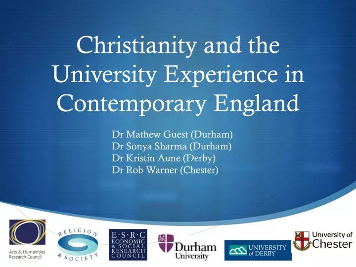 christianity and the university experience in contemporary england