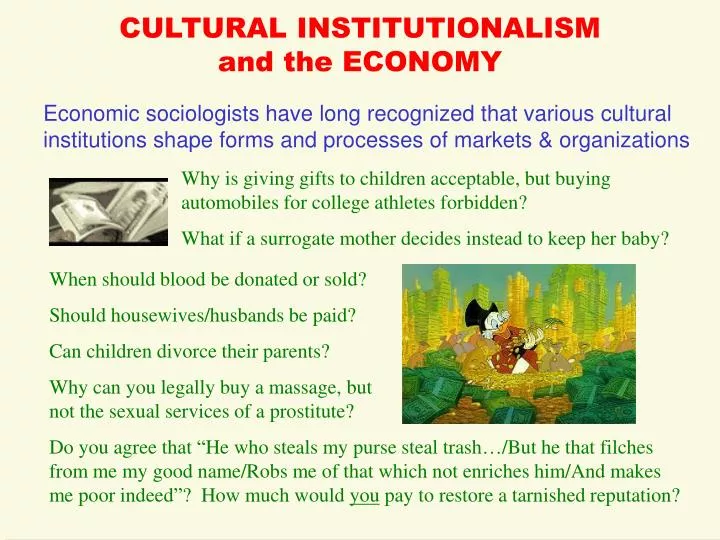 cultural institutionalism and the economy