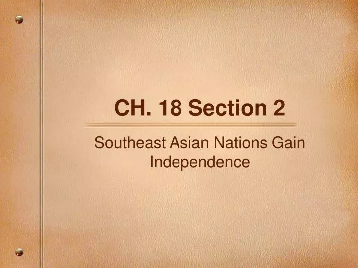 ch 18 section 2