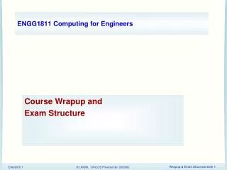 ENGG1811 Computing for Engineers