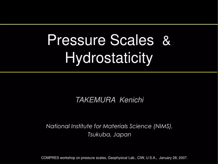 pressure scales hydrostaticity