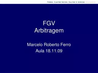 fgv arbitragem