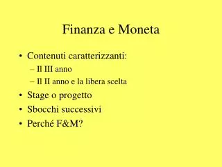 finanza e moneta