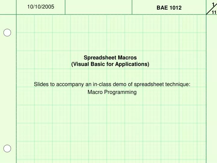 spreadsheet macros visual basic for applications