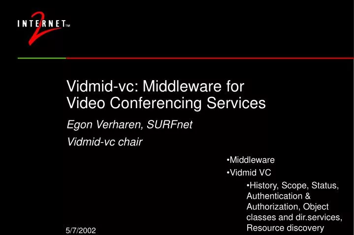 vidmid vc middleware for video conferencing services