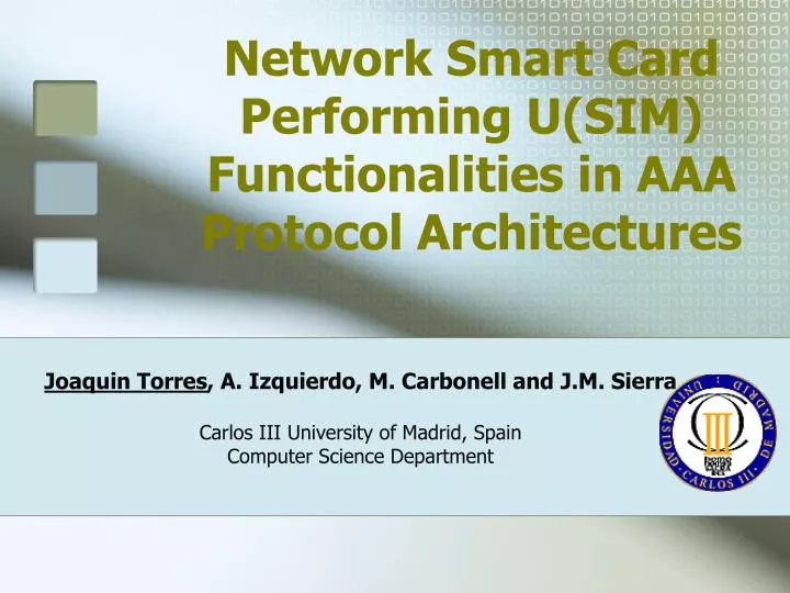 network smart card performing u sim functionalities in aaa protocol architectures