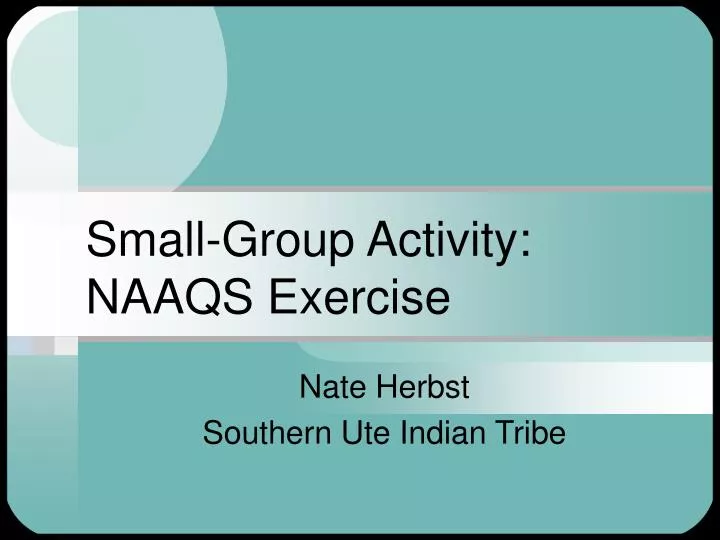 small group activity naaqs exercise