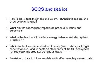 SOOS and sea ice