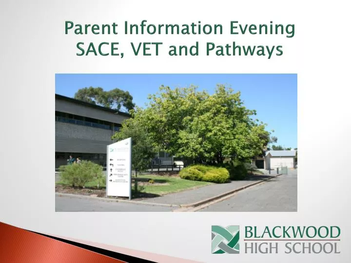 parent information evening sace vet and pathways