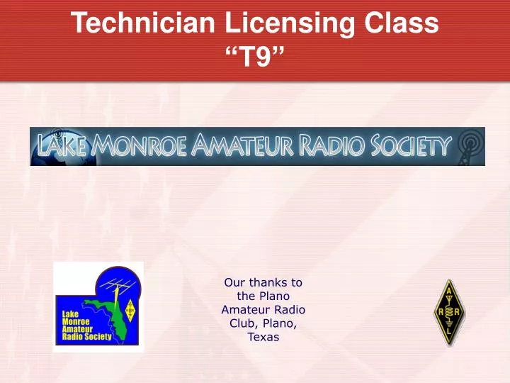 technician licensing class t9