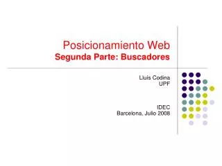 posicionamiento web segunda parte buscadores