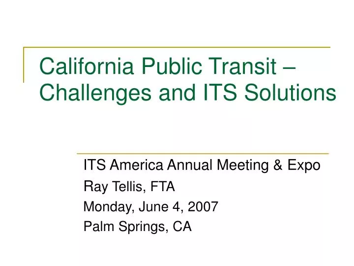 california public transit challenges and its solutions